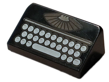 Part 85984pb291 - Slope 30 1 x 2 x 2/3 with Manual Typewriter Vintage Keyboard Pattern - De BrickPlaats