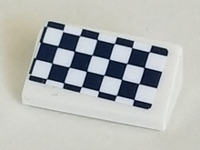 Part 85984pb305 - Slope 30 1 x 2 x 2/3 with Black and White Checkered Pattern (Sticker) - Set 41348 - De BrickPlaats