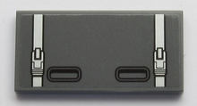 Part 87079pb0589 - Tile 2 x 4 with Two Light Bluish Gray Belts and Two Black Handles Pattern (Sticker) - Sets 60160 / 60161 - De BrickPlaats