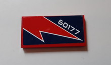 Part 87079pb0739 - Tile 2 x 4 with Red Lightning and '60177' Pattern (Sticker) - Set 60177 - De BrickPlaats