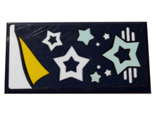 Part 87079pb0812 - Tile 2 x 4 with Dark Blue Sleeping Bag with Stars Pattern (Sticker) - Set 41328 - De BrickPlaats