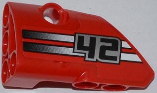 Part 87080pb007 - Technic, Panel Fairing # 1 Small Smooth Short, Side A with '42' and 2 Black to White Fade Stripes Pattern (Sticker) - Set 42011 - De BrickPlaats