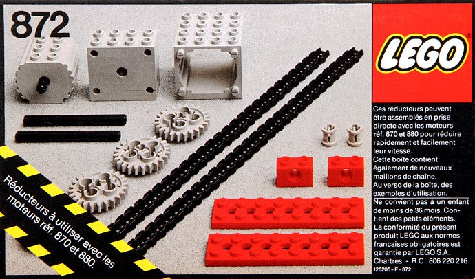Set 872 - Two Gear Blocks (Gear Reduction Kit) - De BrickPlaats