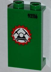 Part 87544pb009R - Panel 1 x 2 x 3 with Side Supports - Hollow Studs with Miners Logo (Helmet with Crossed Pickaxes ) and '92116' Pattern Right (Sticker) - Set 4203 - De BrickPlaats