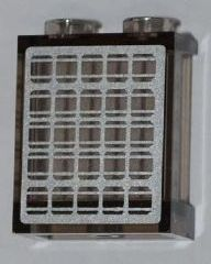 Part 87552pb002 - Panel 1 x 2 x 2 with Side Supports - Hollow Studs with Solar Panel Pattern (Sticker) - Set 3366 - De BrickPlaats