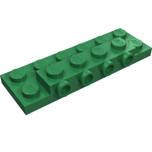 Part 87609 - Plate, Modified 2 x 6 x 2/3 with 4 Studs on Side - De BrickPlaats