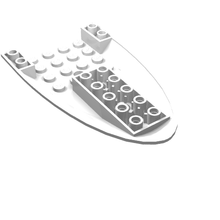Part 87611 - Aircraft Fuselage Forward Bottom Curved 6 x 10 with 3 Holes - De BrickPlaats