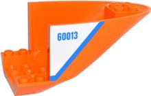 Part 87616pb005 - Aircraft Fuselage Aft Section Curved Bottom 6 x 10 with Blue Line and '60013' on White Background Pattern on Both Sides (Stickers) - Set 60013 - De BrickPlaats