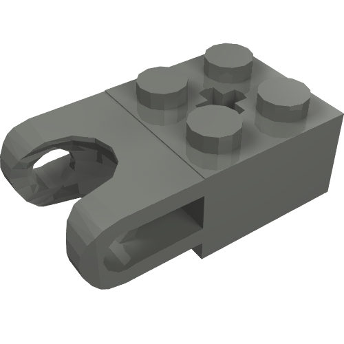 Part 92013 - Technic, Brick Modified 2 x 2 with Ball Socket and Axle Hole - Straight Forks with Round Ends and Open Sides - De BrickPlaats