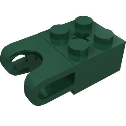 Part 92013 - Technic, Brick Modified 2 x 2 with Ball Socket and Axle Hole - Straight Forks with Round Ends and Open Sides - De BrickPlaats