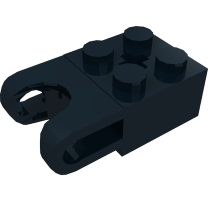 Part 92013 - Technic, Brick Modified 2 x 2 with Ball Socket and Axle Hole - Straight Forks with Round Ends and Open Sides - De BrickPlaats