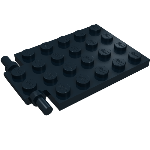 Part 92099 - Plate, Modified 4 x 6 with Trap Door Hinge (Long Pins) - De BrickPlaats