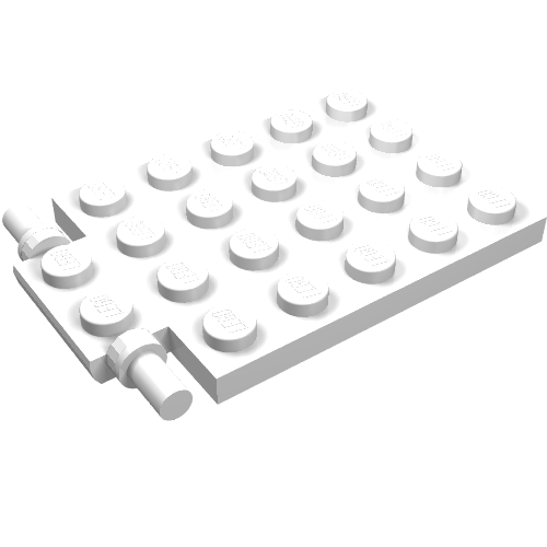Part 92099 - Plate, Modified 4 x 6 with Trap Door Hinge (Long Pins) - De BrickPlaats