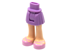 Part 92252c00pb001 - Mini Doll Hips and Skirt, Light Nougat Legs and Bright Pink Shoes Pattern - Thick Hinge - De BrickPlaats