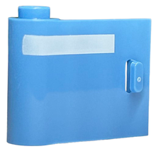 Part 92262pb004 - Door 1 x 3 x 2 Left - Open Between Top and Bottom Hinge with Horizontal White Stripe Pattern - De BrickPlaats