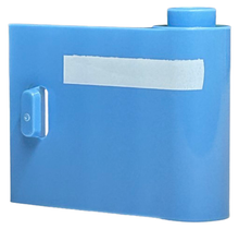 Part 92263pb004 - Door 1 x 3 x 2 Right - Open Between Top and Bottom Hinge with Horizontal White Stripe Pattern - De BrickPlaats