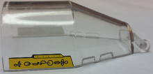 Part 92279pb010 - Windscreen 6 x 4 x 2 Round with Bar Handle with Black Naboo Symbols on Yellow Background Pattern on Both Sides (Stickers) - Sets 7877 / 75092 - De BrickPlaats