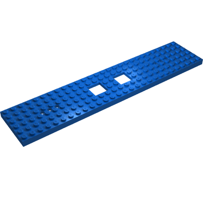 Part 92339 - Train Base 6 x 28 with 3 Round Holes Each End and 2 x 2 Cutouts - De BrickPlaats