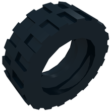 Part 92409 - Tire 17.5mm D. x 6mm with Shallow Staggered Treads - Band Around Center of Tread - De BrickPlaats