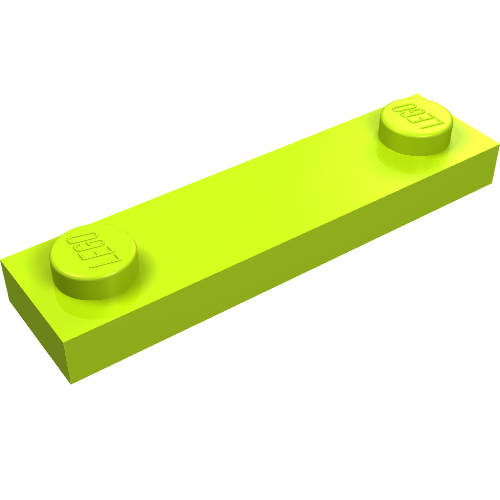 Part 92593 - Plate, Modified 1 x 4 with 2 Studs without Groove - De BrickPlaats