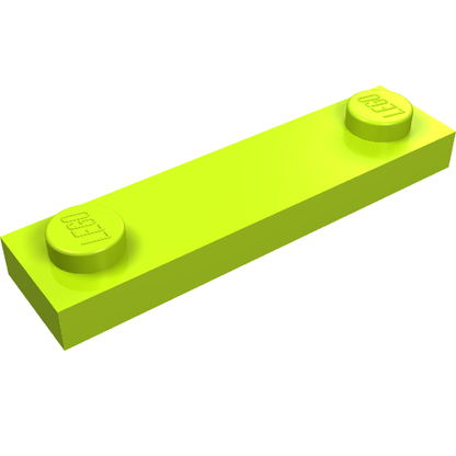 Part 92593 - Plate, Modified 1 x 4 with 2 Studs without Groove - De BrickPlaats