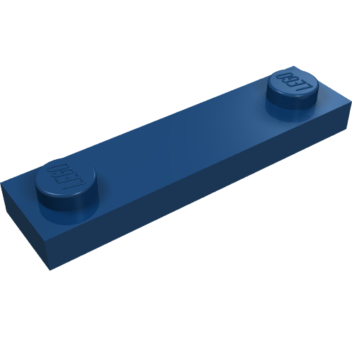 Part 92593 - Plate, Modified 1 x 4 with 2 Studs without Groove - De BrickPlaats