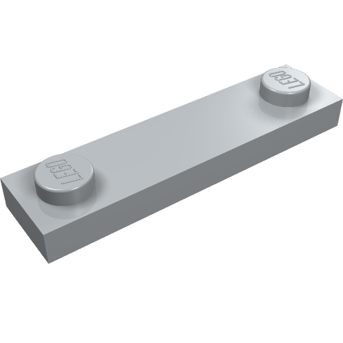Part 92593 - Plate, Modified 1 x 4 with 2 Studs without Groove - De BrickPlaats