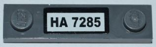 Part 92593pb004 - Plate, Modified 1 x 4 with 2 Studs without Groove with 'HA 7285' Pattern (Sticker) - Set 7285 - De BrickPlaats