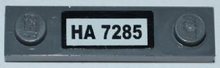 Part 92593pb004 - Plate, Modified 1 x 4 with 2 Studs without Groove with 'HA 7285' Pattern (Sticker) - Set 7285 - De BrickPlaats