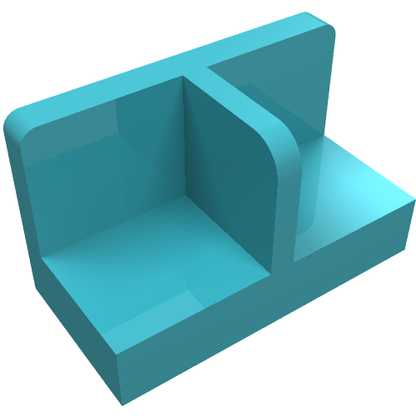 Part 93095 - Panel 1 x 2 x 1 with Rounded Corners and Center Divider - De BrickPlaats