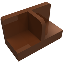 Part 93095 - Panel 1 x 2 x 1 with Rounded Corners and Center Divider - De BrickPlaats