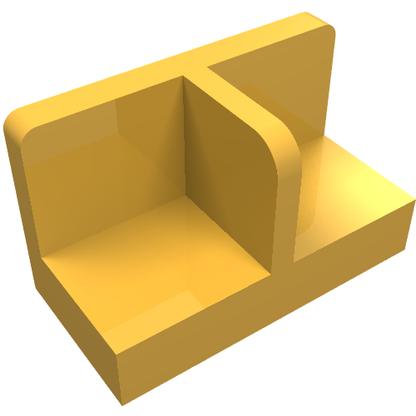 Part 93095 - Panel 1 x 2 x 1 with Rounded Corners and Center Divider - De BrickPlaats