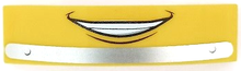 Part 93273pb002 - Slope, Curved 4 x 1 x 2/3 Double with Smiling Mouth and Bumper Pattern (Luigi) - De BrickPlaats