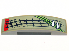 Part 93273pb021L - Slope, Curved 4 x 1 x 2/3 Double with Scales, Vines and Teeth Pattern Model Left Side (Sticker) - Set 70001 - De BrickPlaats