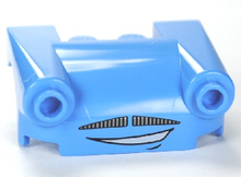 Part 93597pb004 - Vehicle, Mudguard 3 x 4 with Headlights, Moustache Grille and Curved Mouth Pattern - De BrickPlaats