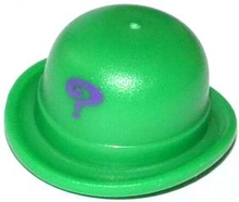 Part 95674pb03 - Minifigure, Headgear Hat, Bowler with Dark Purple Question Mark Small Pattern - De BrickPlaats