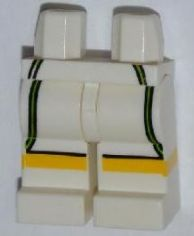 Part 970c00pb0150 - Hips and Legs with White Tennis Shorts with Lime Lines Pattern - De BrickPlaats