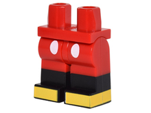 Part 970c00pb0518 - Hips and Legs with Molded Black Lower Legs / Boots and Printed White Buttons on Shorts and Yellow Shoes Pattern - De BrickPlaats