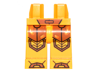 Part 970c00pb0571 - Hips and Legs with Orange and Gold Circuitry and Dark Orange Armor, Knee Pads and Boots Pattern - De BrickPlaats