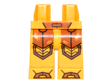 Part 970c00pb0571 - Hips and Legs with Orange and Gold Circuitry and Dark Orange Armor, Knee Pads and Boots Pattern - De BrickPlaats