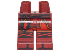 Part 970c00pb0627 - Hips and Legs with Black Sash, Armor, Red Knee Straps and Black Zoris Pattern - De BrickPlaats