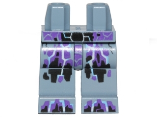 Part 970c00pb0674 - Hips and Legs with Black and Dark Purple Rock Veins Pattern - De BrickPlaats