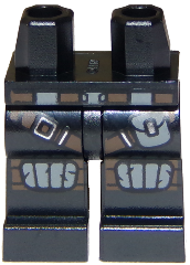 Part 970c00pb0871 - Hips and Legs with Reddish Brown Straps, Light Bluish Gray Knee Pads and Pouch and Silver Fasteners Pattern - De BrickPlaats