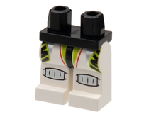 Part 970c01pb01 - Hips and White Legs with Lime Stripes and Silver Knee Pads Pattern - De BrickPlaats