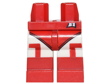 Part 970c01pb40 - Hips and White Legs with Leotard, White Tights with Red Corners and Red Boots Pattern - De BrickPlaats