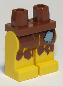 Part 970c03pb04 - Hips and Yellow Legs with Castaway Rags and Patch Pattern - De BrickPlaats
