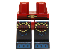 Part 970c11pb22 - Hips and Black Legs with Gold Belt Buckle, Dark Red and Gold Knee Pads, Dark Blue Toes with Claws Pattern - De BrickPlaats