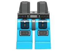 Part 970c153pb01 - Hips and Dark Azure Legs with Belt with Silver Buckle, Dark Blue Pockets, Knee Pads Pattern - De BrickPlaats