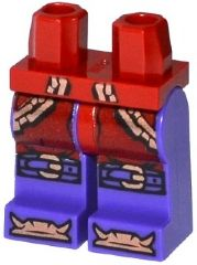 Part 970c89pb02 - Hips and Dark Purple Legs with Copper Chains, Buckles on Knees and Bones on Feet Pattern - De BrickPlaats