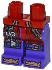 Part 970c89pb03 - Hips and Dark Purple Legs with Copper Chains with Key, Buckles on Knees and Bones on Feet Pattern - De BrickPlaats